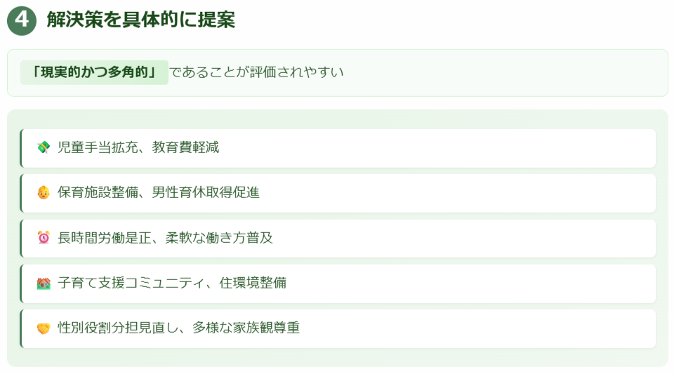 ４．解決策を具体的に提案する