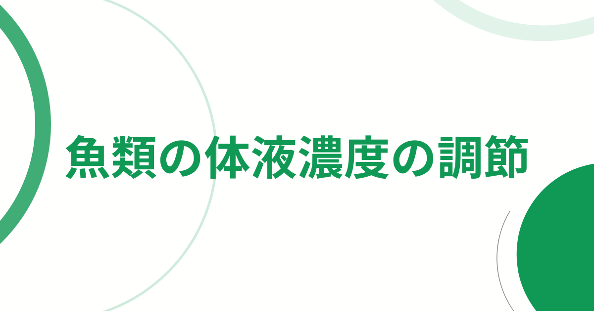 魚類の体液濃度の調節