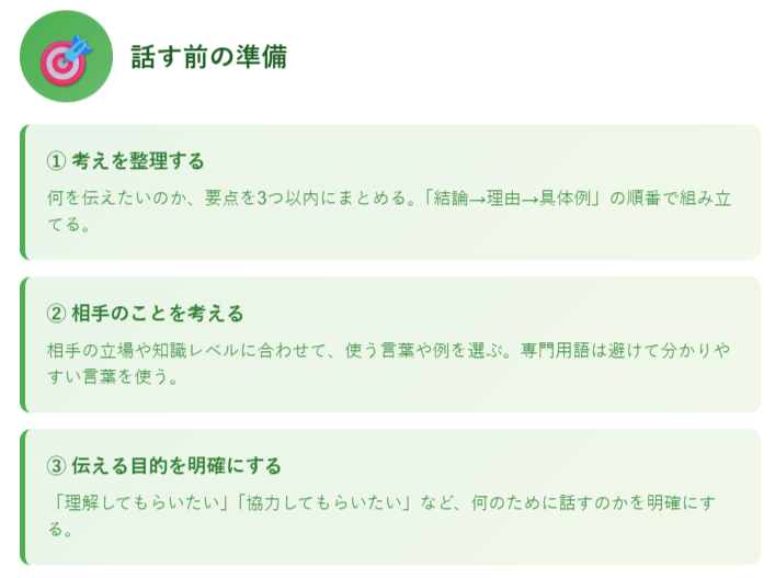話す前の準備